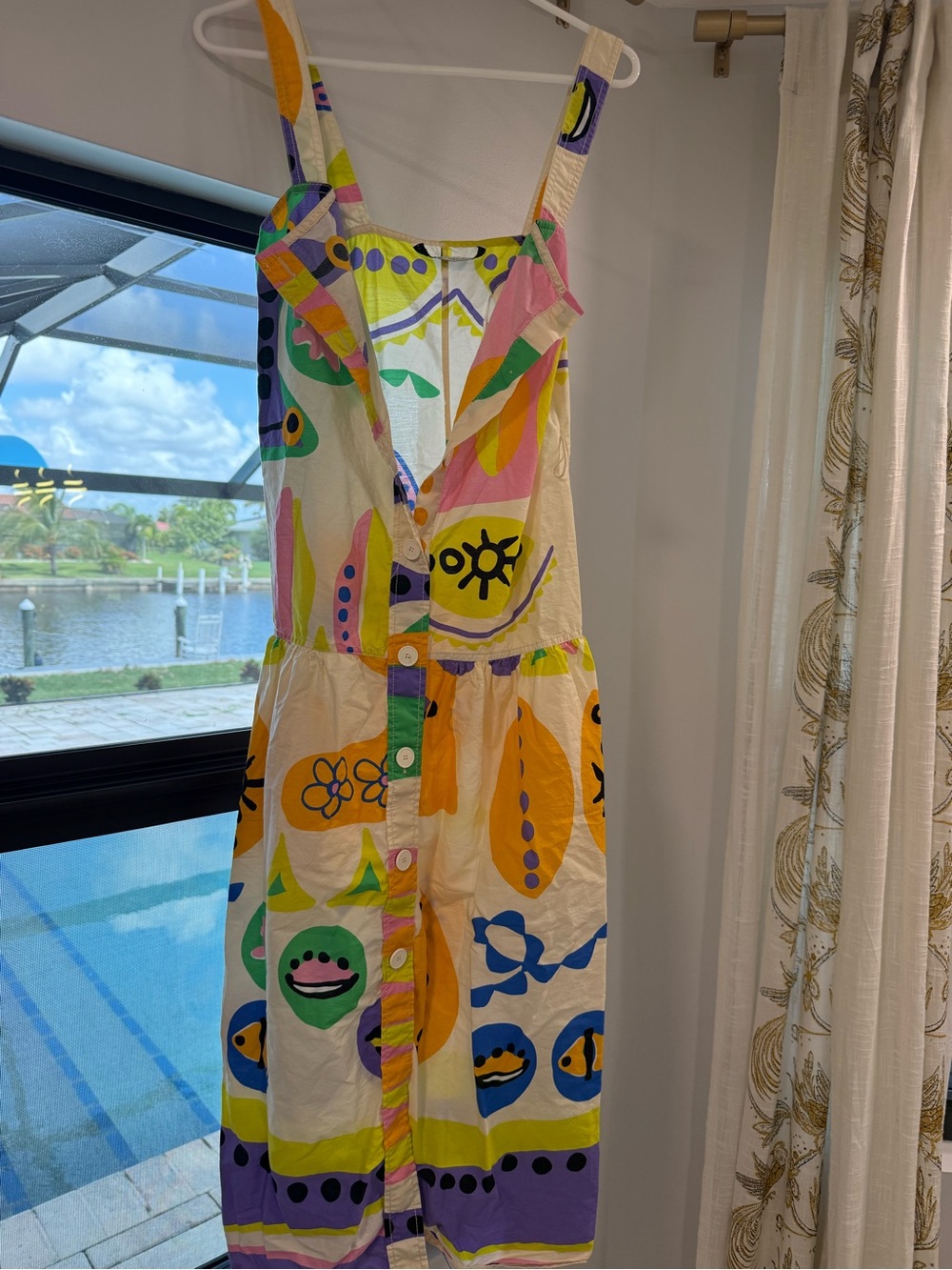 Zara Multicolor Graphic Print Cotton Sundress